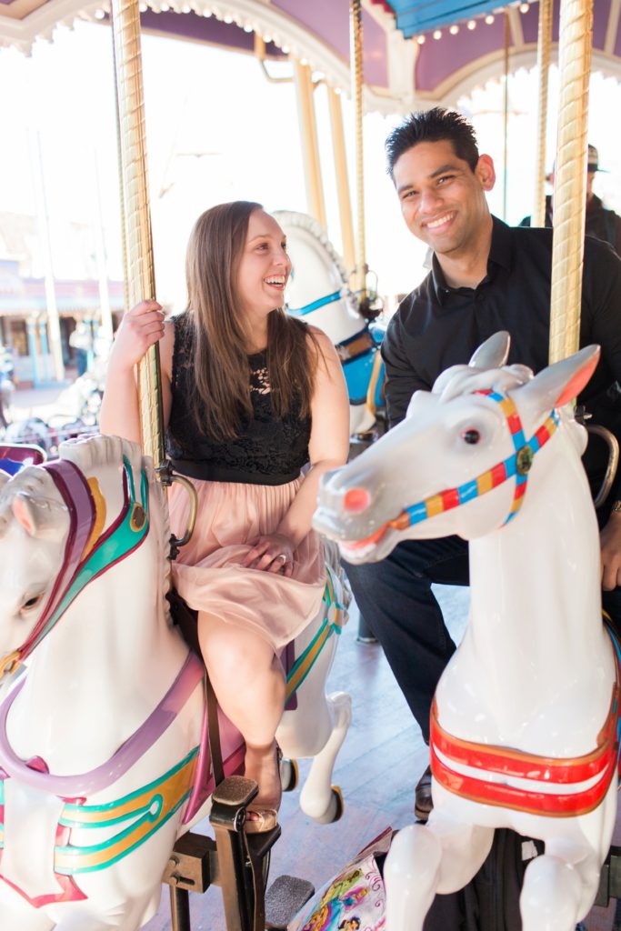 Couple on Carousel in Magic Kingdom 