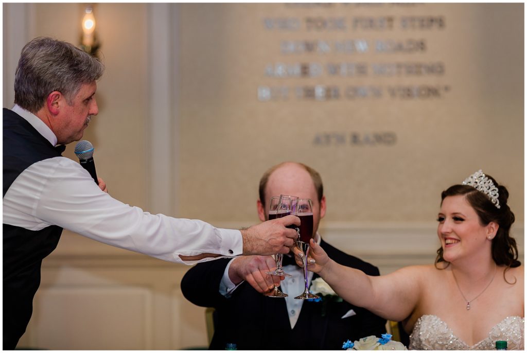 Champagne toast after Dad's toast