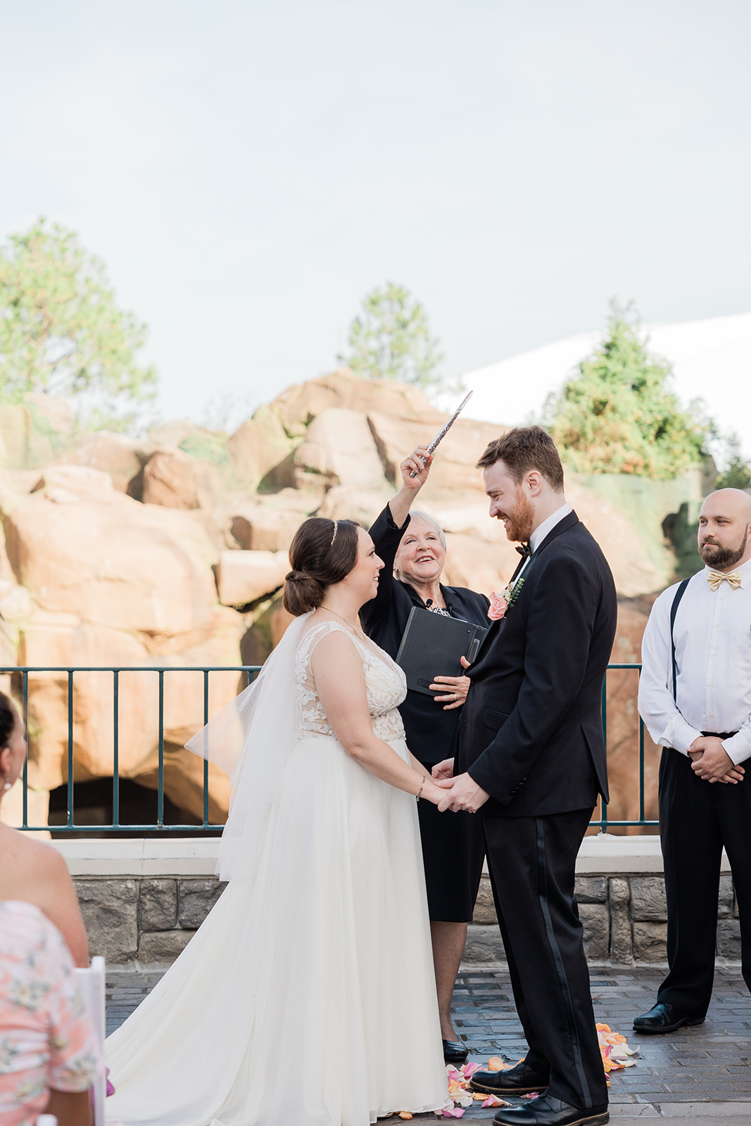couple wedding photos at the Canadian Pavilion at Disney by Jess Collins